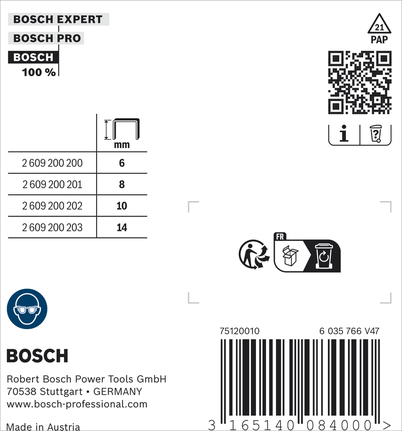 Bosch lamedad traatklambrid, tüüp 51/6, pikkus 6 mm.