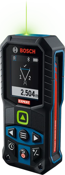 Bosch EXLM100-39CG laserkaugusmõõtja digitaalse ekraaniga.