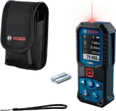 Bosch GLM80-35C laserkaugusmõõtja koos kandekotiga ja patareidega.