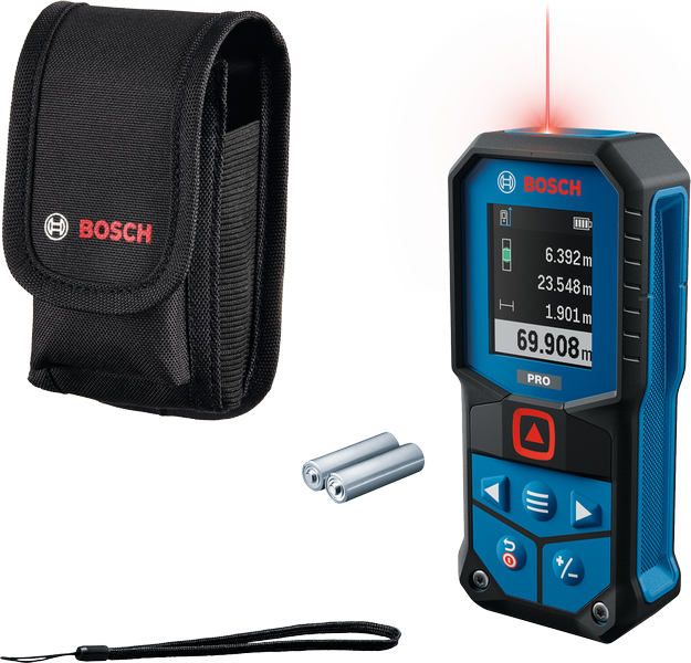 Bosch GLM70-32 laserkaugusmõõtja koos kandekotiga.