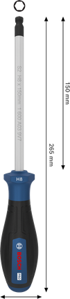 Bosch PRO kruvikeeraja H8 x 150 mm ergonoomilise käepidemega.