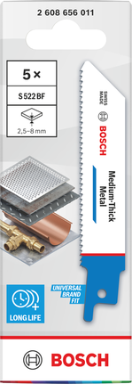 Bosch S522BF bimetalllõikeketas keskmise paksusega metalli lõikamiseks.