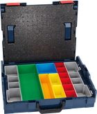 Bosch L-BOXX 102 korraldaja mitmevärviliste eemaldatavate kastidega.