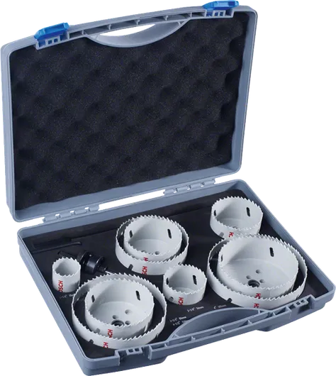 Bosch 12-osaline HSS bimetall-augusaagide komplekt kohvris.