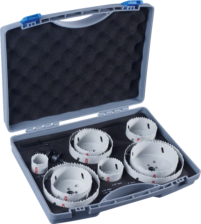 Bosch 12-osaline HSS bimetall-augusaagide komplekt kohvris.