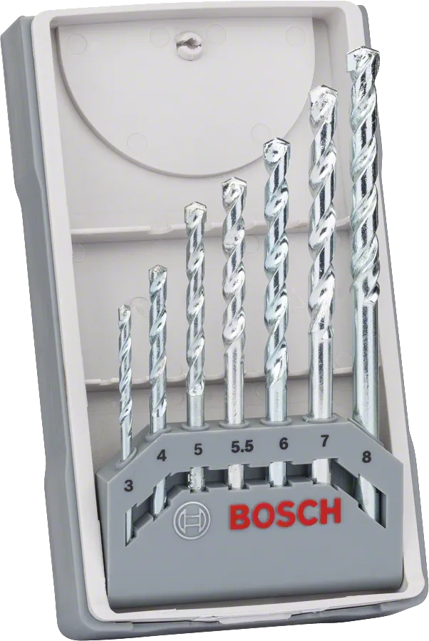 مجموعة رؤوس حفر البناء من Bosch CYL-1 مكونة من 7 قطع في علبة.