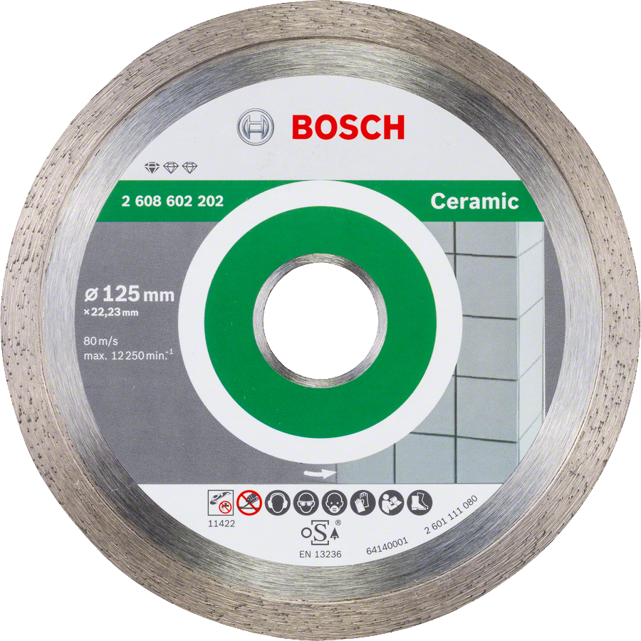 قرص قطع السيراميك من Bosch 125 ملم للبلاط.