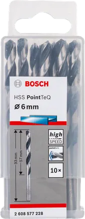 مجموعة رؤوس المثقاب Bosch HSS PointTeQ مقاس 6.0 مم.