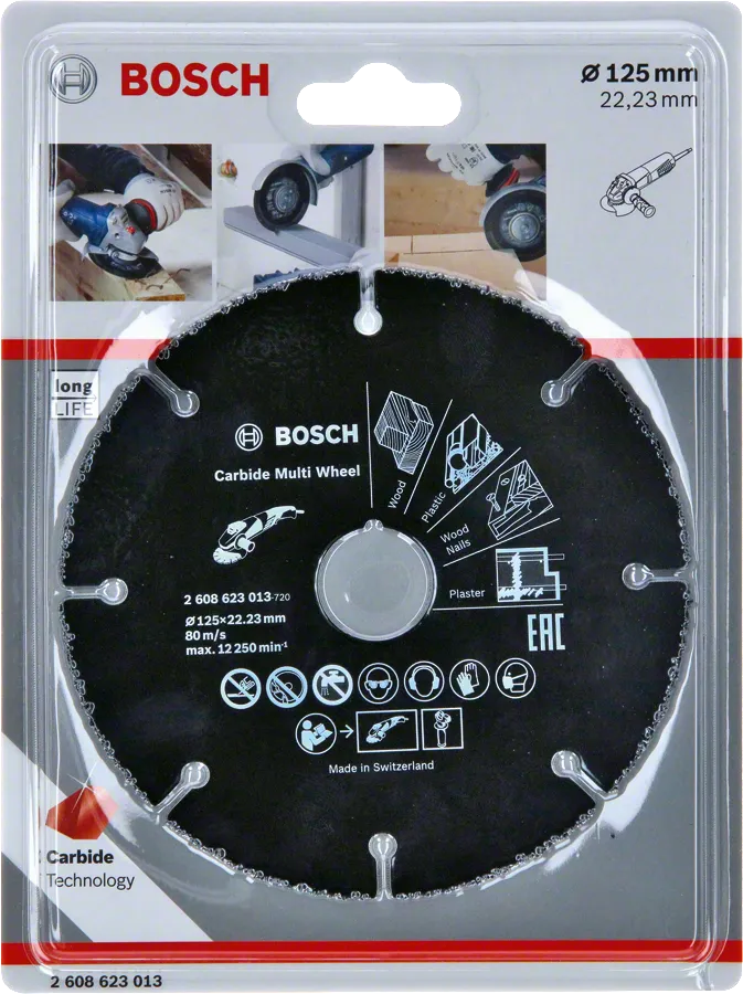 قرص قطع متعدد العجلات من الكربيد من Bosch مقاس 125 مم.