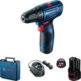مجموعة المثقاب اللاسلكي Bosch GSR 120-LI مع بطارية وحقيبة.