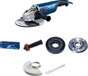 ماكينة صنفرة الزاوية Bosch GWS 24-180 مع الملحقات.