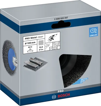 فرشاة تنظيف الحواف المعدنية Bosch PRO مقاس 100×0.3 مم.