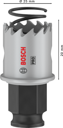 منشار Bosch PRO Sheet Metal PC Plus Hole Saw مقاس 25 مم لقطع المعادن.