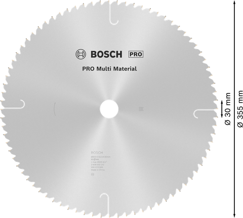 شفرة المنشار الدائرية متعددة المواد من Bosch PRO، 355 ملم.