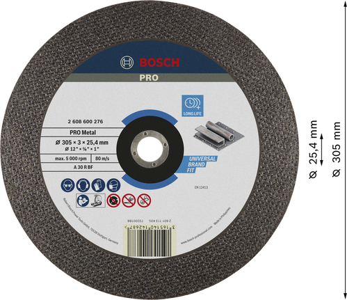قرص قطع المعادن Bosch برو 305 × 3 × 25.4 مم.
