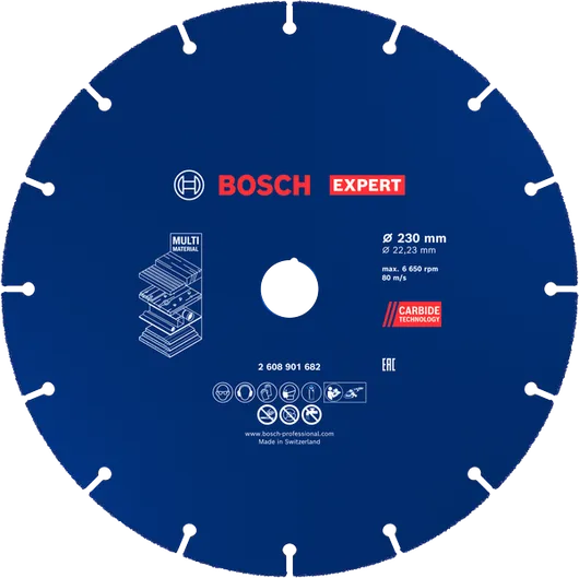 قرص القطع المصنوع من الكربيد متعدد المواد من Bosch EXPERT، مقاس 230 ملم.