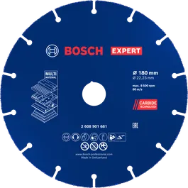 قرص القطع المصنوع من الكربيد متعدد المواد من Bosch EXPERT مقاس 180 مم.