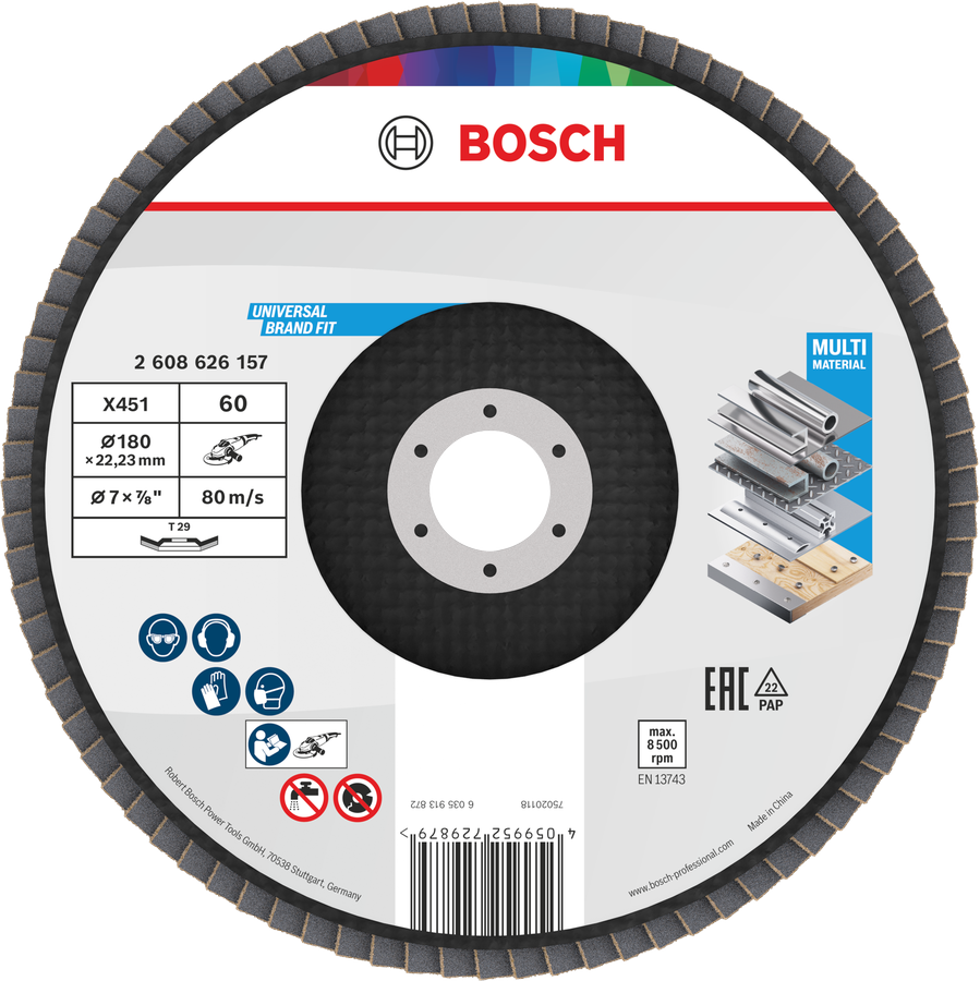 قرص رفرف Bosch X451 مقاس 180 مم G60 للمواد المتعددة.