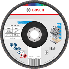 قرص الصنفرة Bosch X451 مقاس 180 مم G60 للمعادن والخشب.