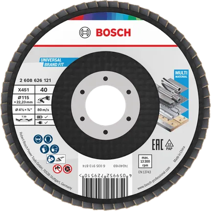 قرص الصنفرة Bosch X451 مقاس 115 مم G40 متعدد المواد.