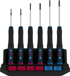 مجموعة مفكات براغي دقيقة من Bosch برو PH/SL مع خاصية منع التدحرج.