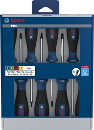 مجموعة مفكات براغي Bosch برو 8 قطع مع أعمدة S2.