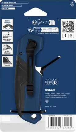سكين Bosch القابل للطي بشفرة من فولاذ SK5 وفتح سريع.