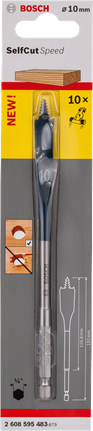 Bosch 10 mm Self Cut Speed spade bit hexagon.