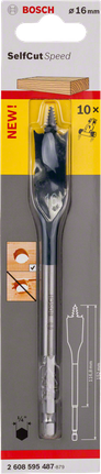 Bosch 16 mm Self Cut Speed spade bit.