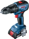 Bosch GSB 18V-50 cordless drill with 2.0Ah battery.