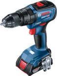 Bosch GSB 18V-50 cordless drill with 2.0Ah battery.