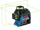 Bosch GLL 3-80 G laser leveling tool with green 360° lines.