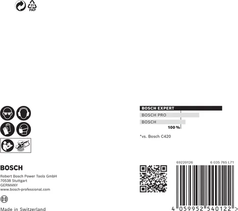 Bosch EXPERT M480 sanding net packaging.