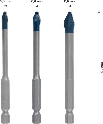 Bosch EXPERT Hard Ceramic HEX-9 drill bit set, 3 pieces.