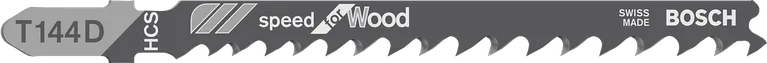 Bosch T144D jigsaw blade for fast wood cutting.