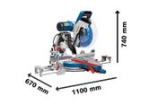 Bosch GCM 12 GDL Mitre Saw dimensions drawing