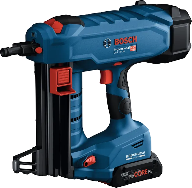 Bosch GNB 18V-38 cordless concrete nailer with brushless motor.