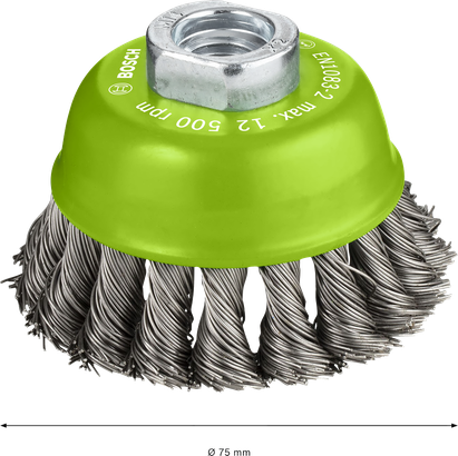 Bosch PRO Stainless Steel heavy cup brush 75 mm.
