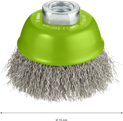 Bosch PRO Stainless Steel clean cup brush 75 mm.