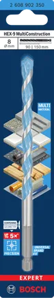 Bosch 8×90×150 mm multi construction drill bit.