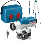 Bosch GOL 20 D optical level with tripod and staff.