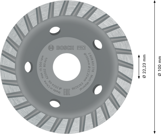Bosch PRO Multi Material Grinding Head, 100 mm diameter.