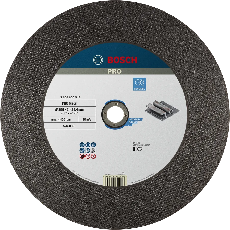 Bosch PRO Metal Bonded Cutting Disc 355 mm for metal.