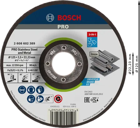 Bosch PRO Stainless Steel and Metal 3-in-1 cutting disc.