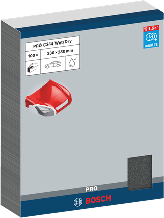 Bosch PRO C344 wet and dry sanding sheets 230 x 280 mm.