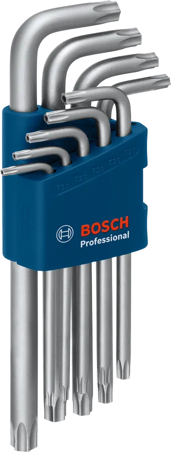 Bosch Allen Key Torx set 9 pcs with S2 steel holder.