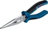 Bosch long nose pliers 200 mm with induction hardened cutting edges.