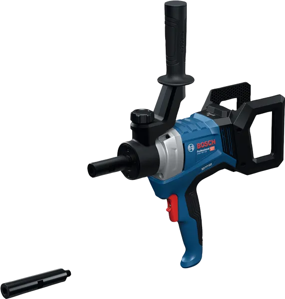 Bosch GRW 18V-120 cordless mixing drill with side handle.