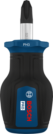 Bosch PRO Stubby Screwdriver PH3 x 25 mm with ergonomic handle.