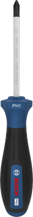 Bosch PRO Screwdriver PH1 x 75 mm with ergonomic handle.